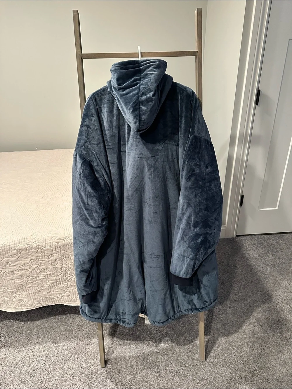 The Comfy- Plush Hooded Wearable Blanket - Slate Blue